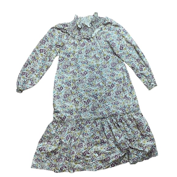 1950s The Young Circle Saks Fifth Avenue Floral Print Midi Dress - Picture 1 of 6